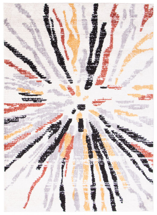 Carpette Paloma Sunburst noireblanche - 5 pi 3 po x 7 pi 3 po