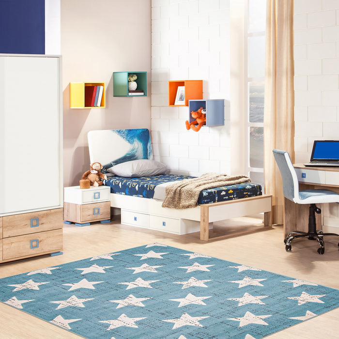 Carpette Ira turquoise 3 pi 11 po x 5 pi 7 po