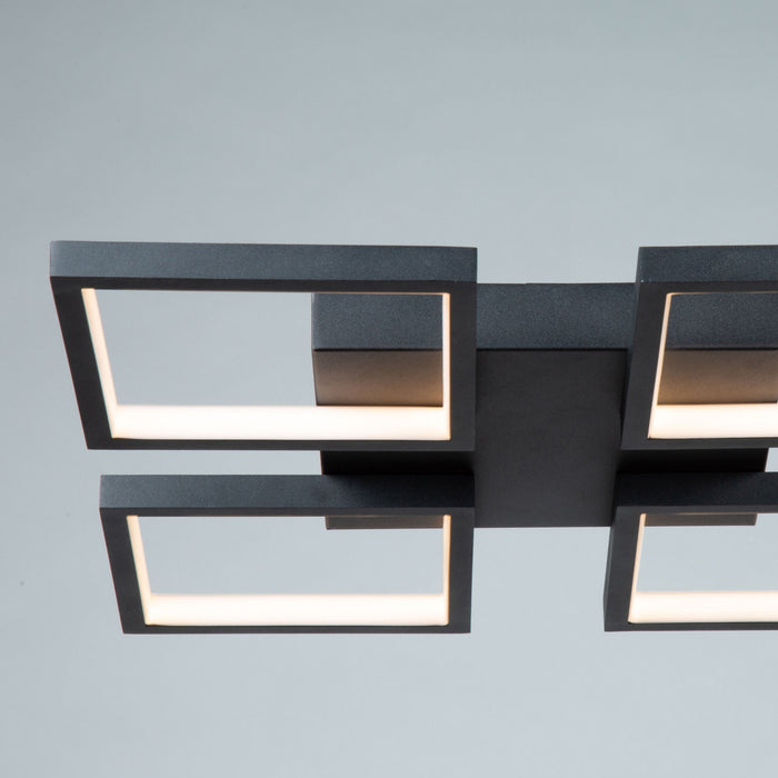 Plafonnier affleuré Graymar noir à DEL de 24 W