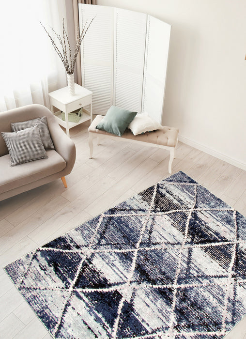 Carpette Makondo Abstract bleu - 6 pi 7 pox 9 pi 6 po