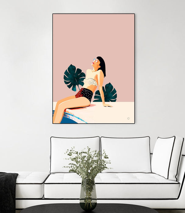 Œuvre d'art murale sur toile encadrée noire « Sunday » 24 x 32
