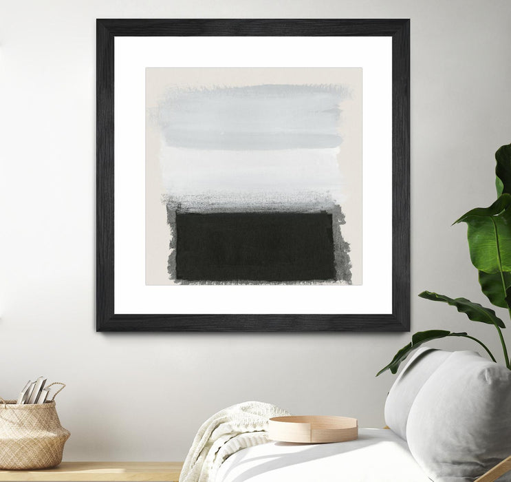 Œuvre d’art murale encadrée noire et mate « Star Night Interlude » 30 x 30