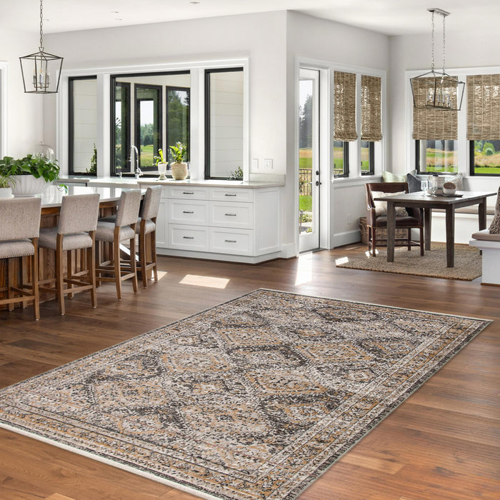 Carpette Leandra taupe/grise 6 pi 7 po x 9 pi 6 po