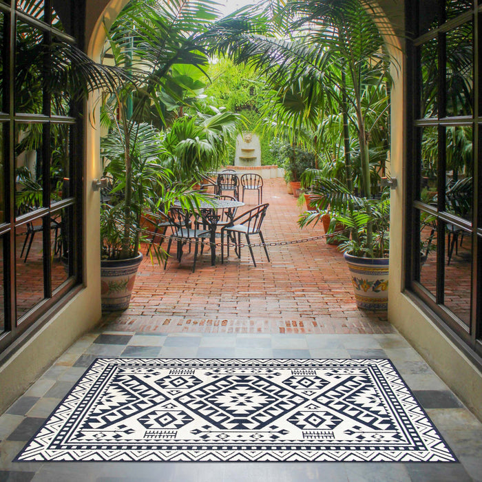 Carpette Gaia bleue 3 pi 11 po x 5 pi 7 po