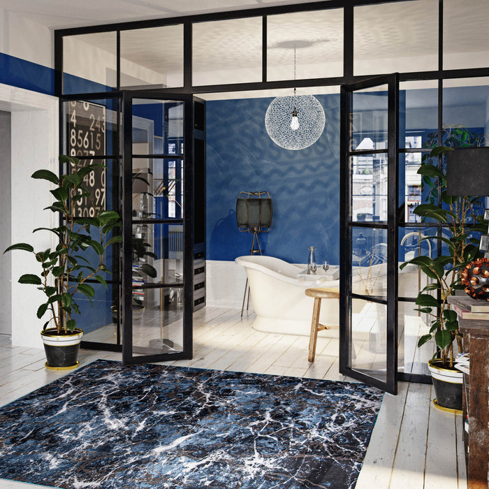 Carpette Marble bleue - 8 pi 0 po x 10 pi 0 po