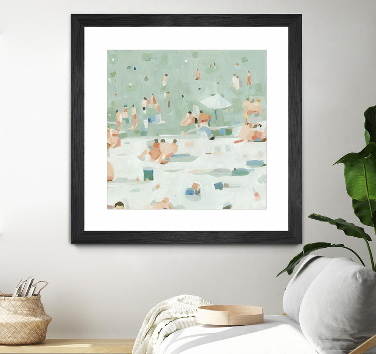 Œuvre d’art murale encadrée noire et mate « Summer Confetti I » 30 x 30