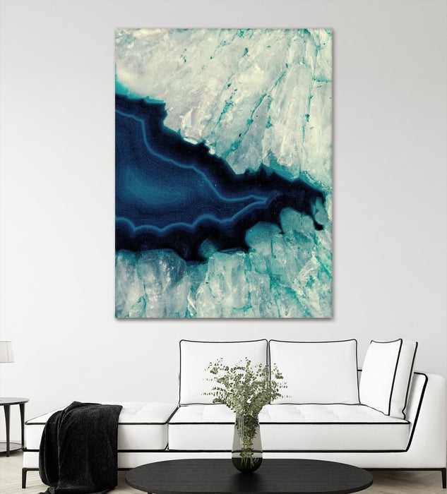 Œuvre d’art murale Giant Art « Up Close Blue Mineral Ii » 72 x 54