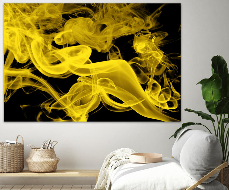 Œuvre d’art murale Giant Art « Yellow Smoke » 72 x 48