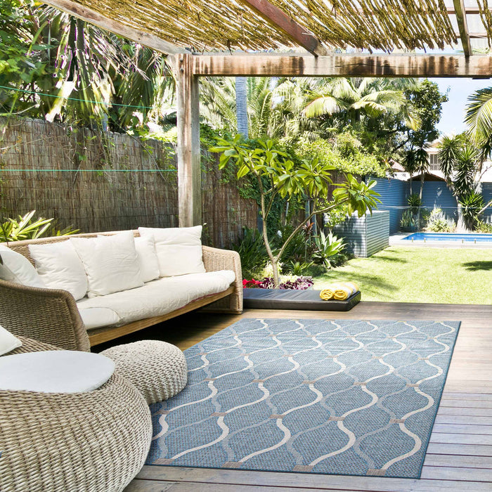 Carpette Neisha Abstract bleu clair 6 pi 7 po x 9 pi 6 po