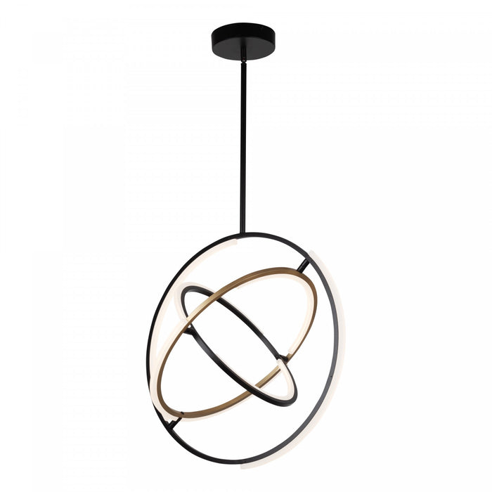 Luminaire suspendu II Trilogy noir et laiton à DEL intégrées