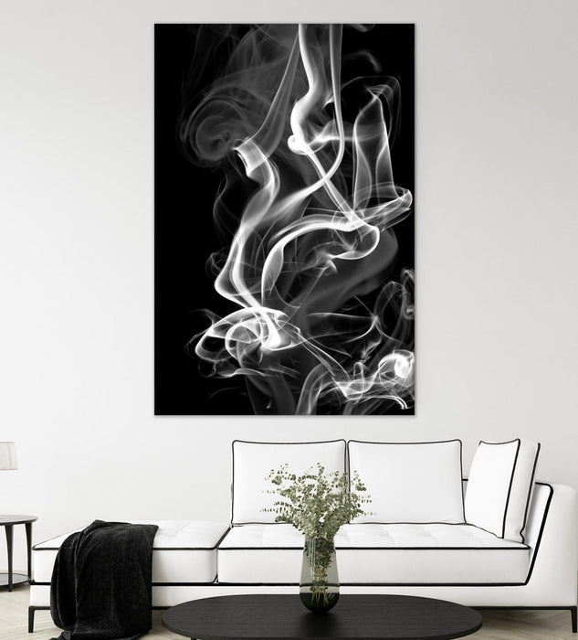 Œuvre d’art murale Giant Art « Black Smoke Abstract » 72 x 48