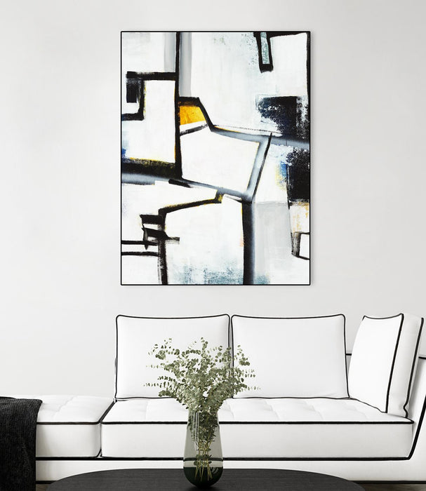 Œuvre d'art murale sur toile encadrée noire « The A Line Ii » 18 x 24