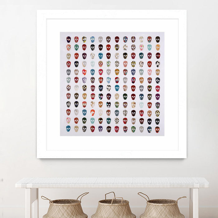 Œuvre d’art murale encadrée blanche et mate « Gorgeous Crowd » 30 x 30