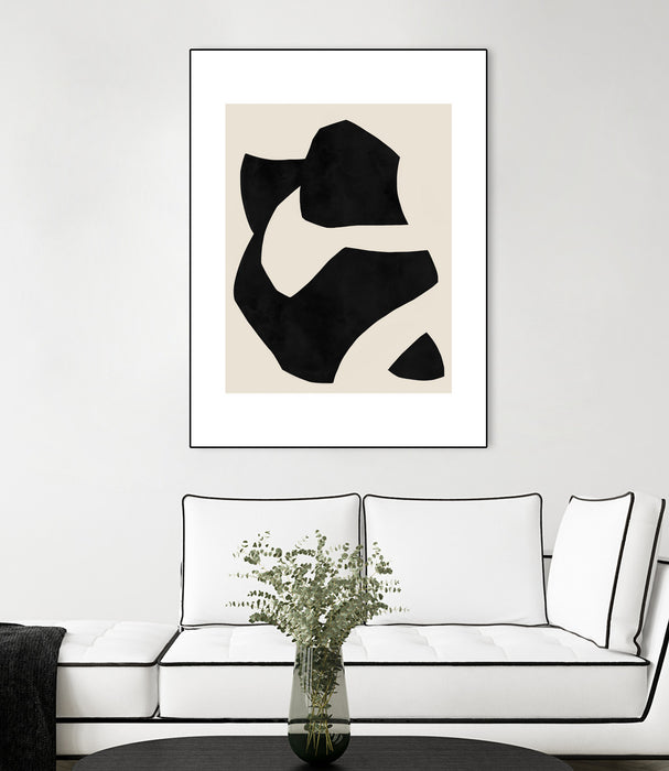 Œuvre d'art murale sur toile encadrée noire « Untilted » 30 x 40