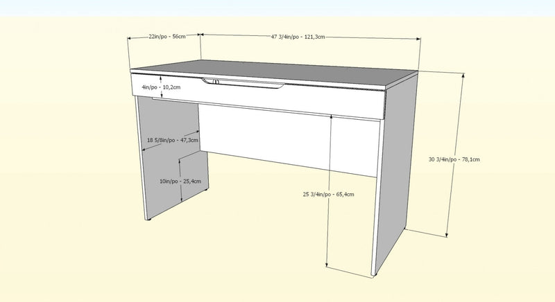 Bureau Arobas Nordika - blanc
