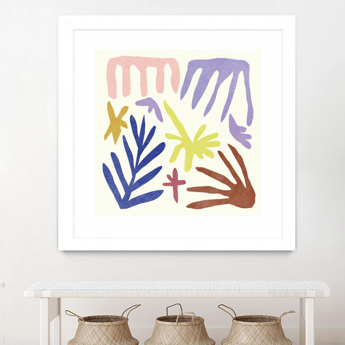 Œuvre d’art murale encadrée blanche et mate « Coral Construction Ii » 30 x 30