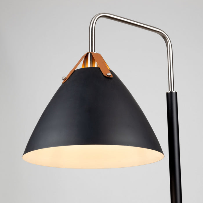 Lampe à pied Tote noire et laiton