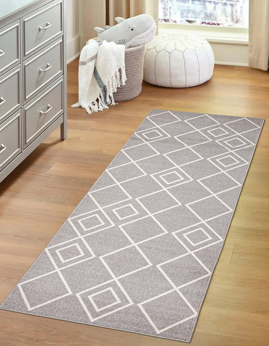 Carpette Kenza grise lavable à la machine - 2 pi 6 po x 8 pi 0 po