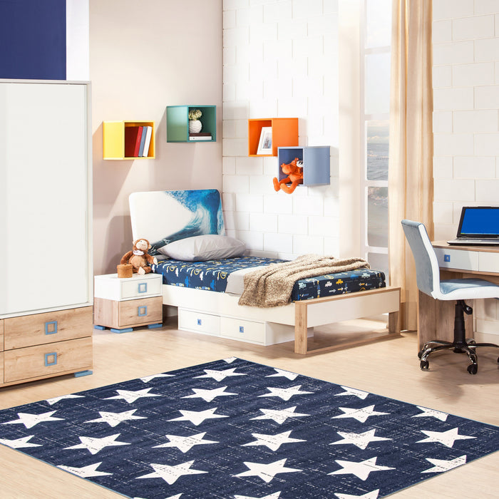 Carpette Ira bleu marine 5 pi 3 po x 7 pi 7 po