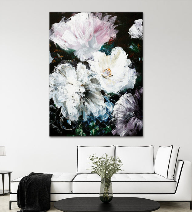 Œuvre d’art murale Giant Art « Soft Hue Flowers » 72 x 54