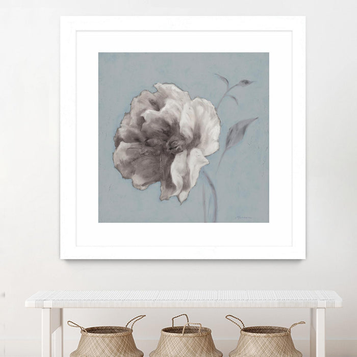 Œuvre d’art murale encadrée blanche et mate « Floral Symposium Ii » 30 x 30