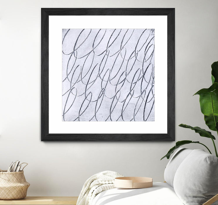 Œuvre d’art murale encadrée noire et mate « Contemplating Style » 30 x 30