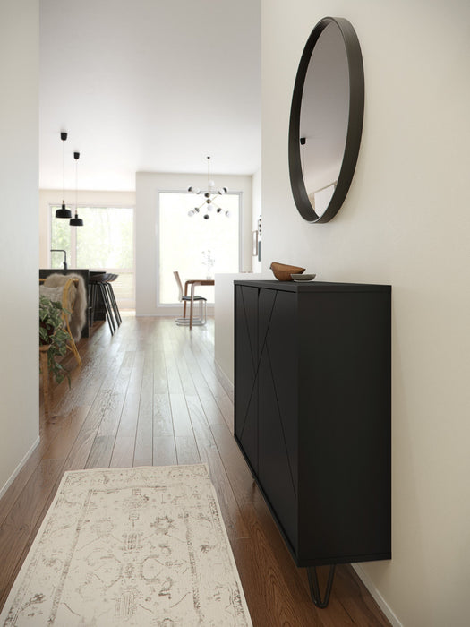 Armoire décorative mince Slim Nordika à 2 portes - noire