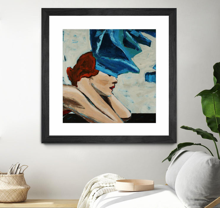 Œuvre d’art murale encadrée noire et mate « On The Rocks » 36 x 36