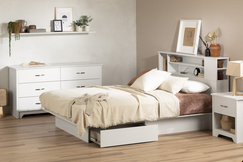 Fusion Table de Chevet 1 Tiroir - Blanc solide