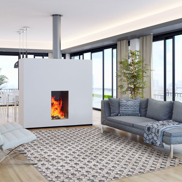 Carpette Ranger grise/bleue 6 pi 7 po x 9 pi 6 po