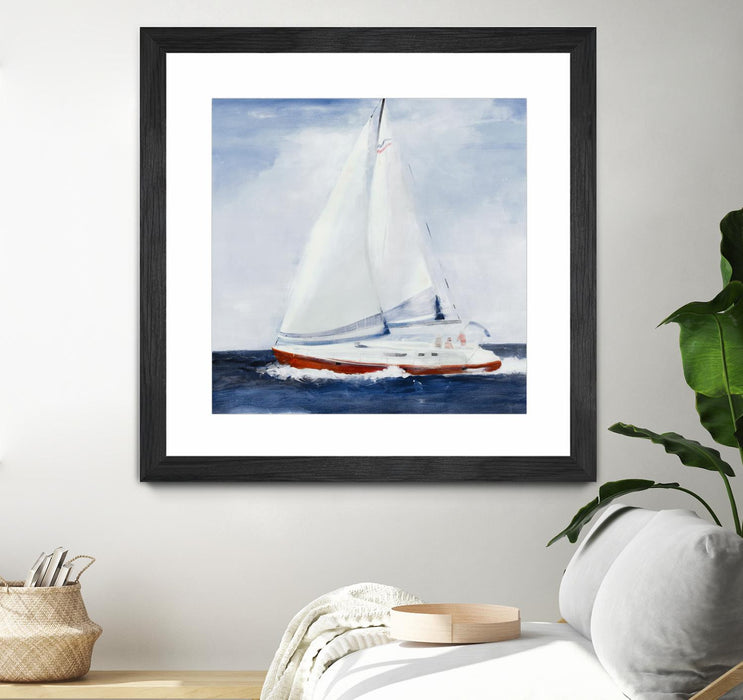 Œuvre d’art murale encadrée noire et mate « Chasing The Sun » 36 x 36