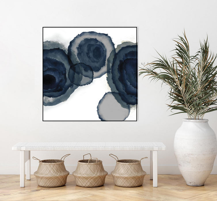 Œuvre d'art murale sur toile encadrée noire « Blotted Ink Ii » 20 x 20