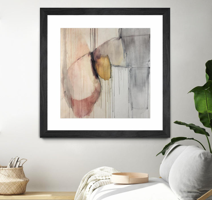 Œuvre d’art murale encadrée noire et mate « Trapped Silence » 30 x 30