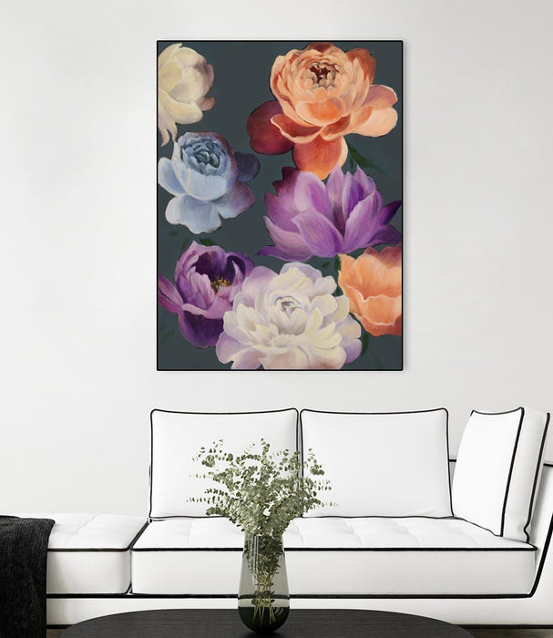 Œuvre d’art murale sur toile encadrée noire « November Blooms » 30 x 40