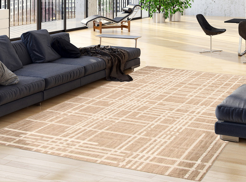 Carpette Sadie Burburry Taupe-Champagne - 5 pi 3 pox 7 pi 7 po