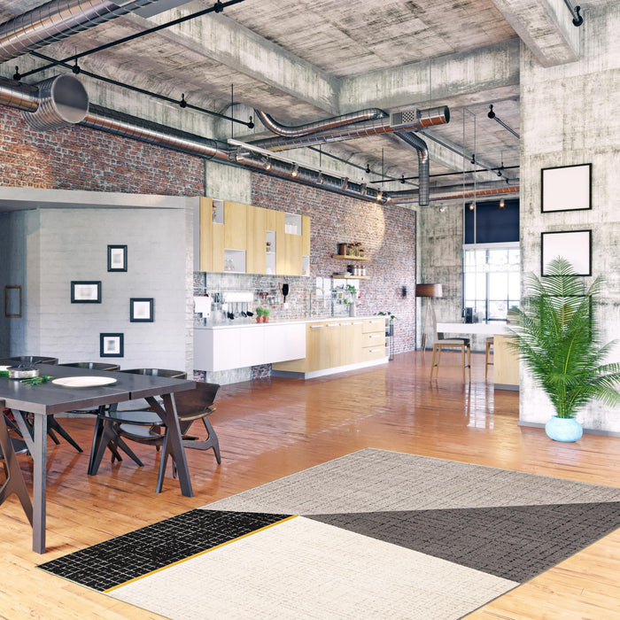 Carpette Theano noire 3 pi 11 po x 5 pi 7 po