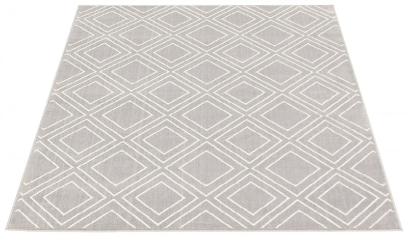 Carpette August gris géodeblanc 6 pi 7 po x 9 pi 6 po
