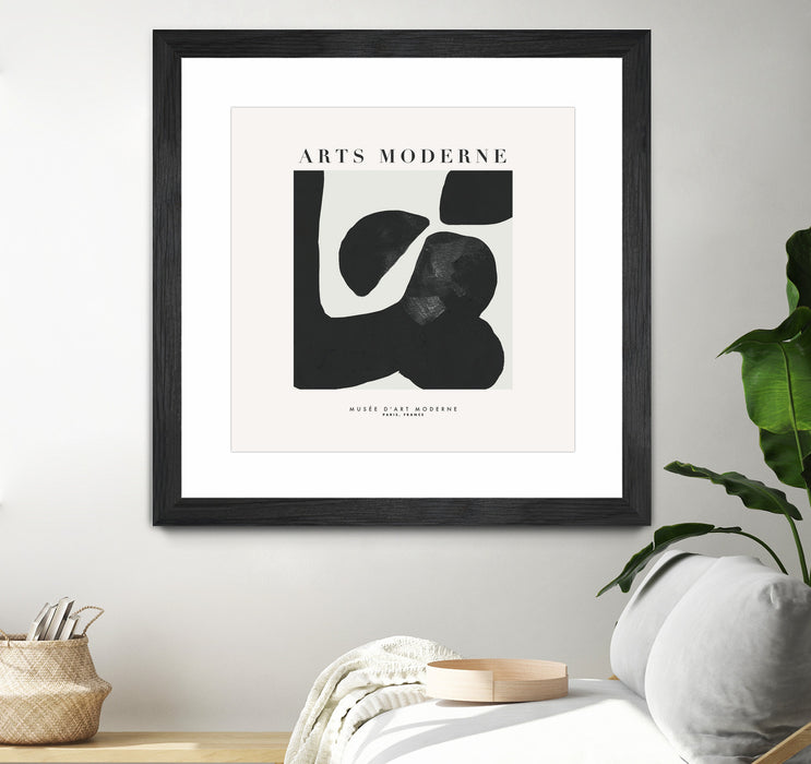 Œuvre d’art murale encadrée noire et mate « Art Moderne » 30 x 30