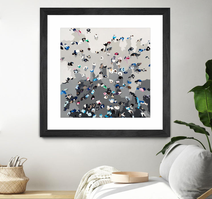 Œuvre d’art murale encadrée noire et mate « Crowd Sourcing » 30 x 30