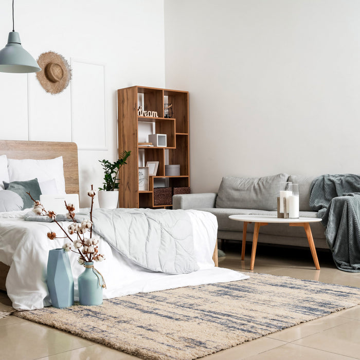  Carpette Kei crèmebleu clair - 6 pi 7 po x 9 pi 6 po