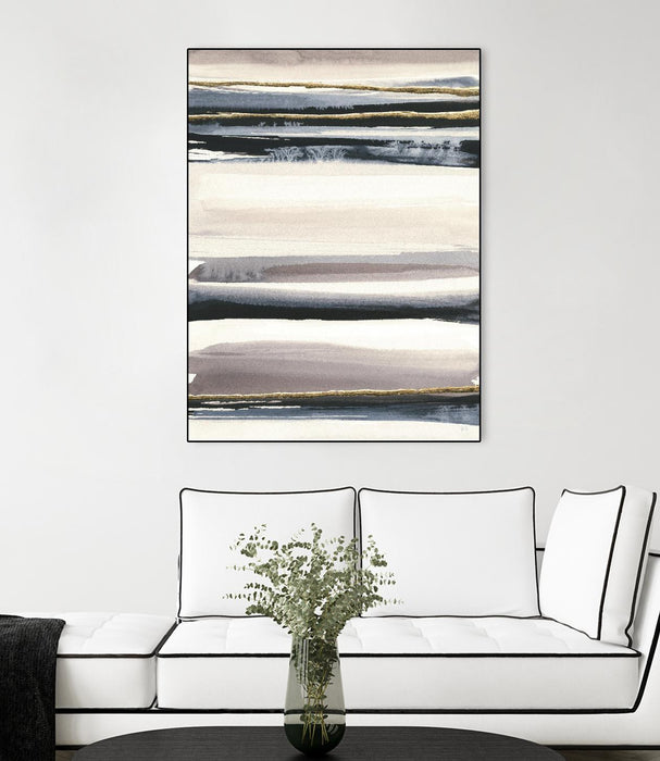 Œuvre d’art murale sur toile encadrée noire « Gilded Grey Iii » 18 x 24