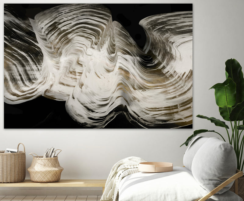 Œuvre d’art murale Giant Art « White Strokes » 72 x 48