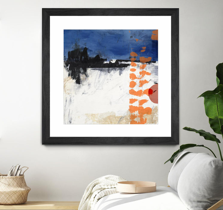 Œuvre d’art murale encadrée noire et mate « Midnight Rise Ii » 30 x 30