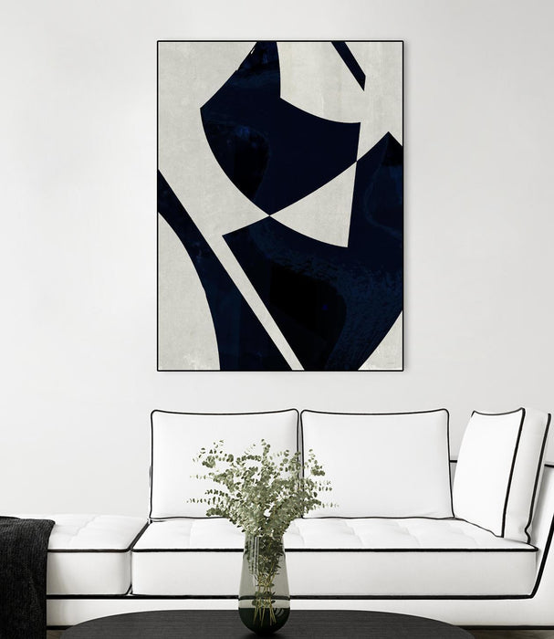 Œuvre d'art murale sur toile encadrée noire « Black Machine I » 30 x 40