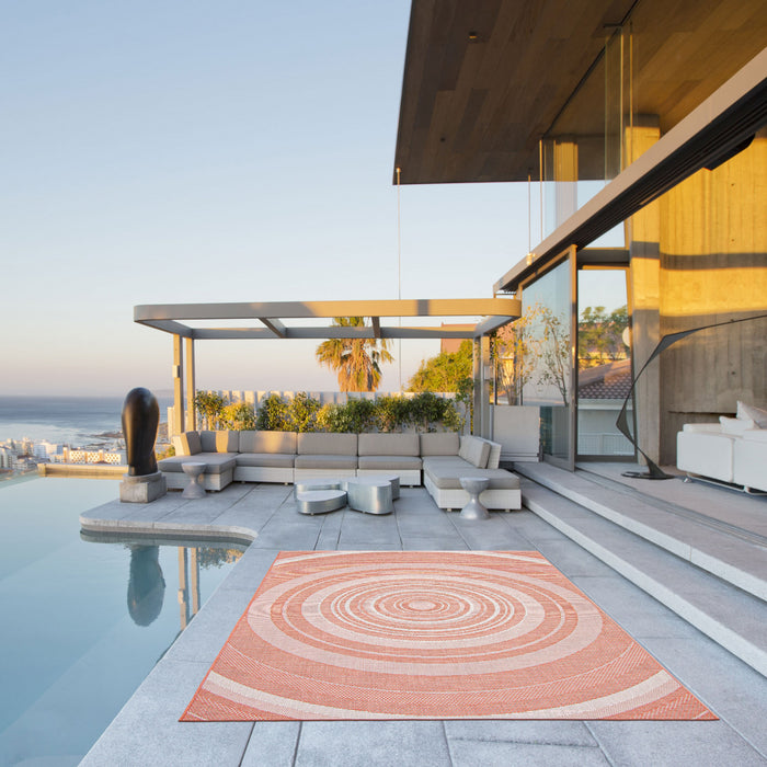 Carpette Neisha Modern corail 6 pi 7 po x 9 pi 6 po