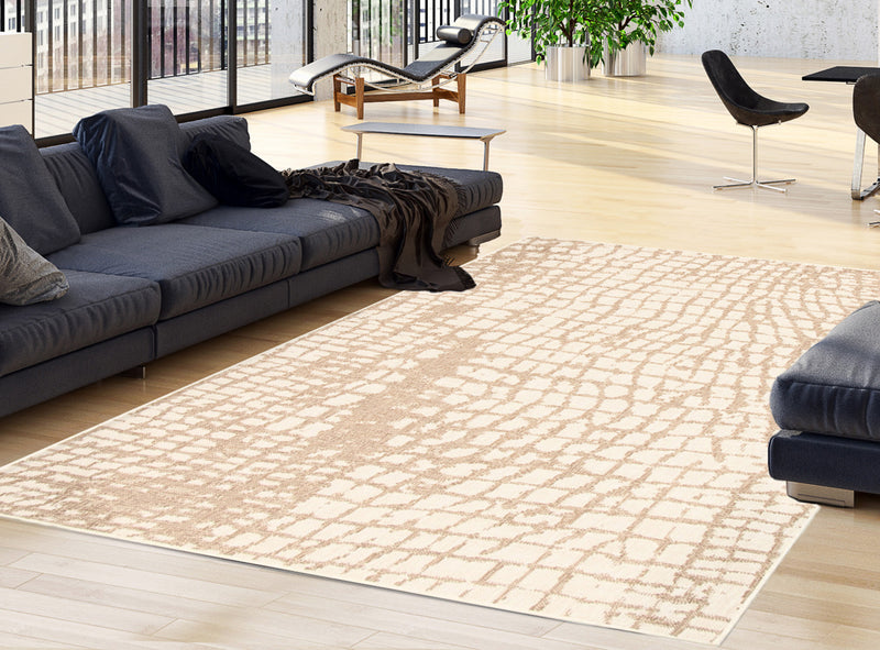 Carpette Sadie Safari champagne taupe - 5 pi 3 pox 7 pi 7 po