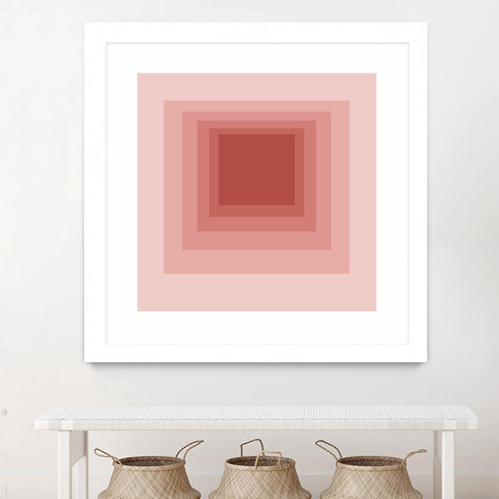 Œuvre d’art murale encadrée blanche et mate « After Josef O » 30 x 30