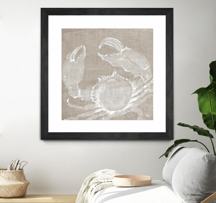 Œuvre d’art murale encadrée noire et mate « Neutral Surf Side I » 36 x 36