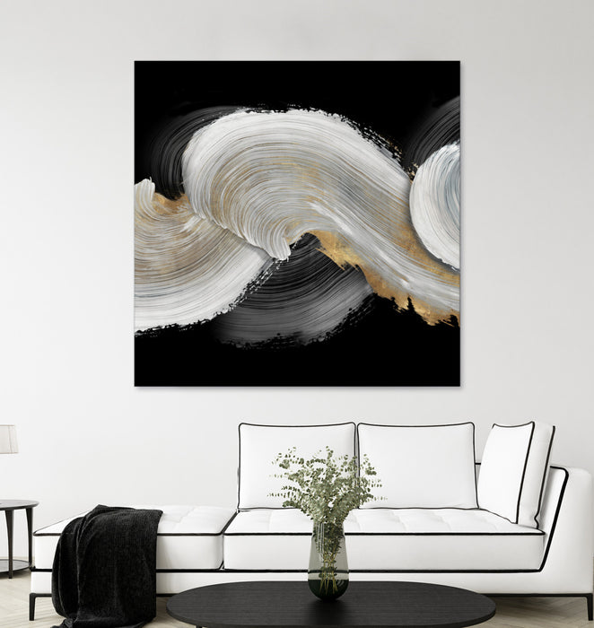 Œuvre d’art murale Giant Art « White Swirls » 54 x 54