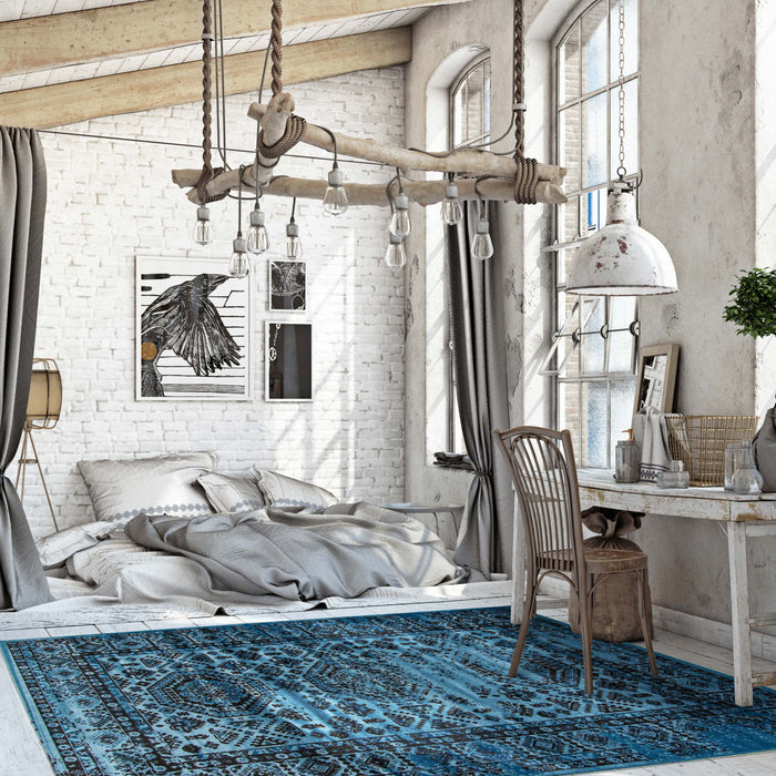 Carpette Jedda bleue 3 pi 11 po x 5 pi 7 po